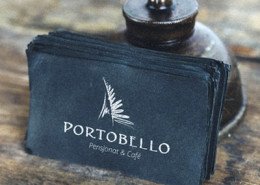 Propozycja wyglądu wizytówek dla pensjonatu Portobello w Ustce